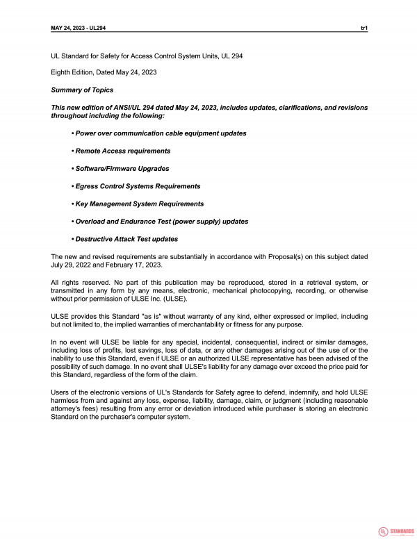 UL 294 PDF UL 294 PDF